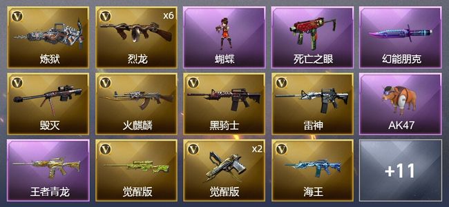 穿越火线（CF）1王者武器 23V武器 2V角色 11皮肤 可排位 传奇