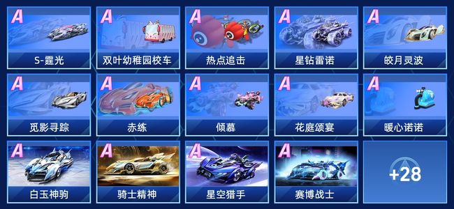 QQ飞车手游V13 24永久A车 42永久赛车 22宠物 女号 星耀