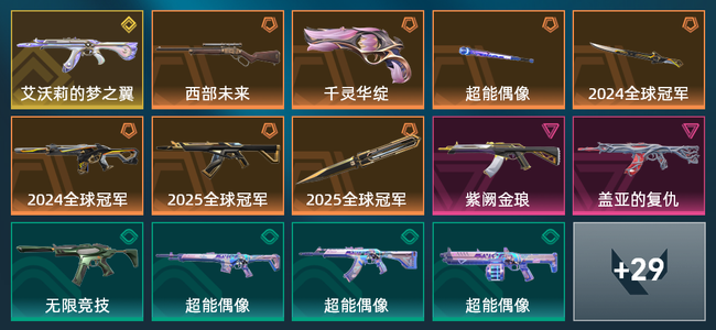 无畏契约7橙皮 1金皮 2紫皮 43皮肤 18890皮肤总价值 535已用源晶 铂金