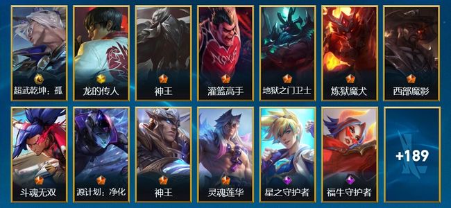 英雄联盟手游（lol手游）1典藏 1神话 9传说 85史诗 202皮肤 134英雄 翡翠