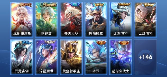 王者荣耀V7 12传说 44史诗 161皮肤 121英雄 最强王者