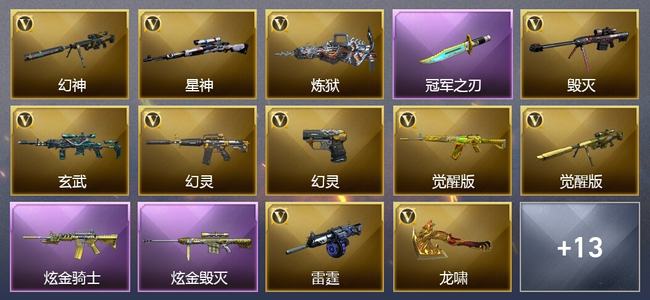 穿越火线（CF）2炫金武器 19V武器 1V角色 5皮肤 可排位 新锐