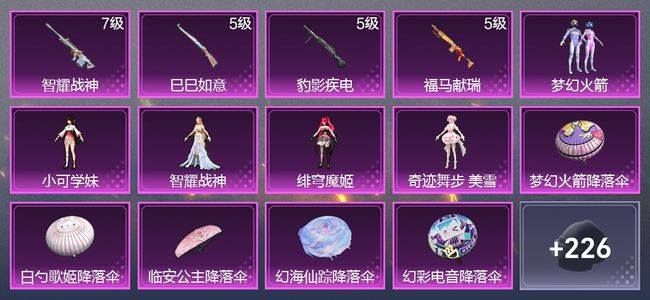 和平精英4升级枪 5粉装 153枪皮 93套装 41427热力 6印记 皇冠