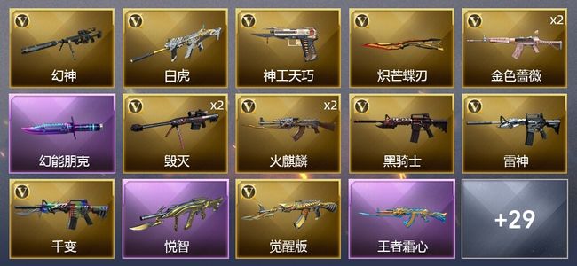 穿越火线（CF）5王者武器 45V武器 3V角色 12皮肤 可排位 枪王