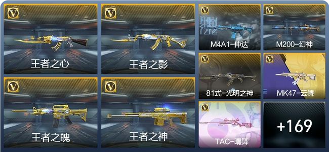 穿越火线：枪战王者V7 8王者武器 196英雄武器 3英雄角色 425万化 枪圣S