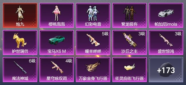 和平精英3载具 7升级枪 3粉装 2飞行器 114枪皮 58套装 40083热力 7印记 王牌