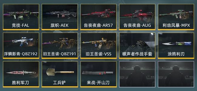 暗区突围库存价值197.5M 1手套 4近战武器 8金枪皮 信誉5级 暗区传说