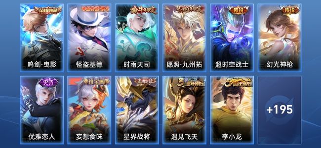 王者荣耀V5 1典藏 4传说 59史诗 207皮肤 122英雄 最强王者