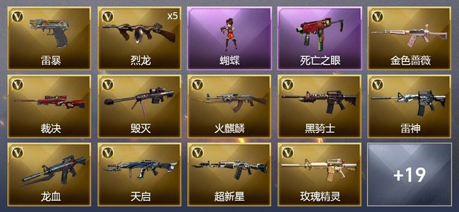 穿越火线（CF）2王者武器 1炫金武器 34V武器 5皮肤 可排位 新锐