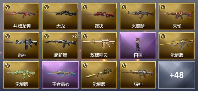 穿越火线（CF）1传说武器 3王者武器 47V武器 5V角色 12皮肤 可排位 传奇