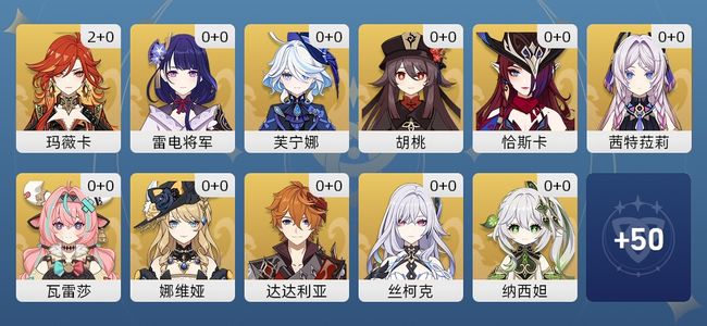 原神33黄 28角色黄 5武器黄 20五星角色 4五星武器 女主 59级