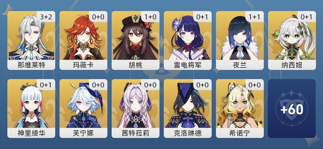 原神58黄 45角色黄 13武器黄 30五星角色 11五星武器 女主 60级