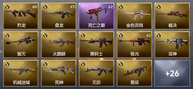 穿越火线（CF）5王者武器 8炫金武器 37V武器 2V角色 6皮肤 不可排位 专家