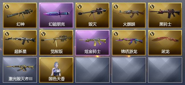 穿越火线（CF）1炫金武器 8V武器 4皮肤 可排位 新锐