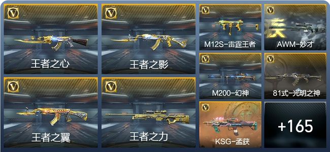 穿越火线：枪战王者V7 18王者武器 189英雄武器 5英雄角色 395万化 枪王SS