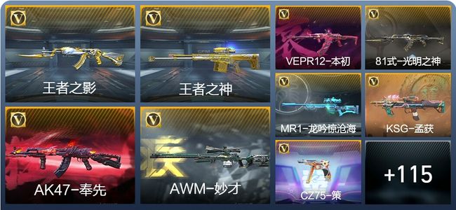 穿越火线：枪战王者V7 3王者武器 203英雄武器 5英雄角色 355万化 专家