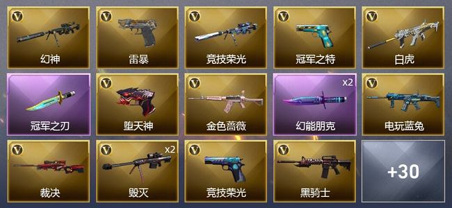 穿越火线（CF）63V武器 2V角色 36皮肤 可排位 枪王