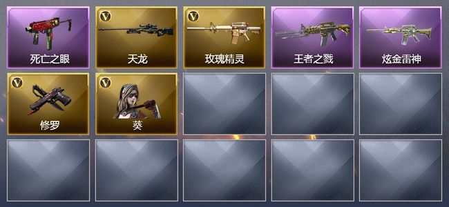 穿越火线（CF）1王者武器 1炫金武器 3V武器 1V角色 2皮肤 可排位 新锐