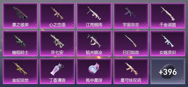 和平精英2载具 18升级枪 18粉装 118尾迹 278枪皮 202套装 9,9564热力 18印记