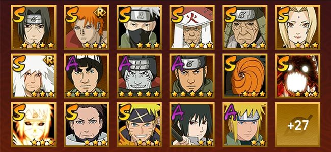 火影忍者V14 12S忍 32A忍 168忍 1756S碎片 29通灵 1000W战力 前10名 上忍