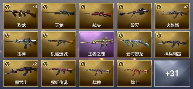 穿越火线（CF）1王者武器 27V武器 2V角色 8皮肤 可排位 枪王