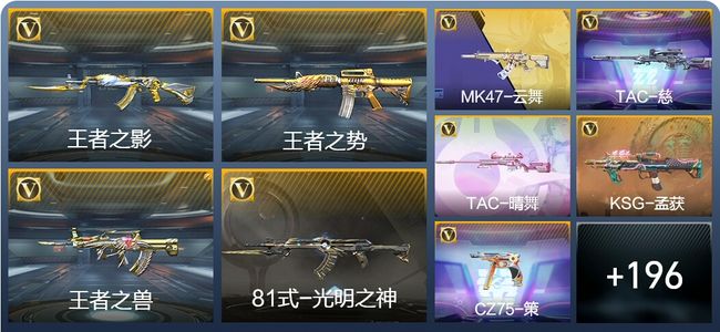 穿越火线：枪战王者9王者武器 207英雄武器 5英雄角色 385万化 枪圣S