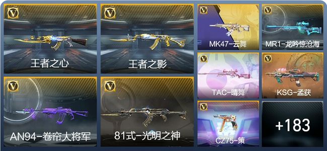 穿越火线：枪战王者10王者武器 192英雄武器 4英雄角色 341万化 枪皇S