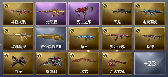 穿越火线（CF）1王者武器 15V武器 7皮肤 可排位 新锐