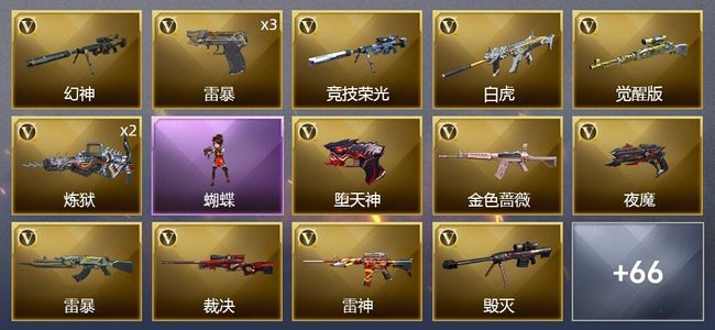 穿越火线（CF）8王者武器 1炫金武器 118V武器 3V角色 20皮肤 可排位 传奇