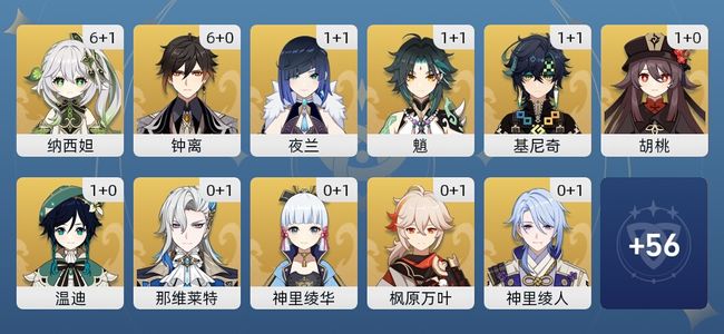 原神80黄 65角色黄 15武器黄 30五星角色 13五星武器 女主 60级
