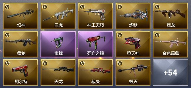 穿越火线（CF）24王者武器 4炫金武器 188V武器 13V角色 17皮肤 可排位