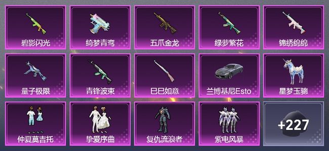 和平精英2载具 10升级枪 10粉装 131套装 65895热力 6印记