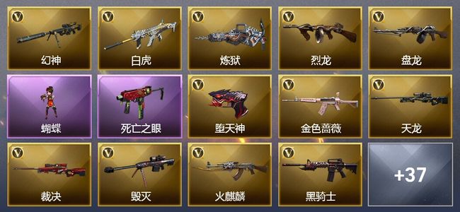 穿越火线（CF）12王者武器 10炫金武器 95V武器 6V角色 12皮肤 可排位