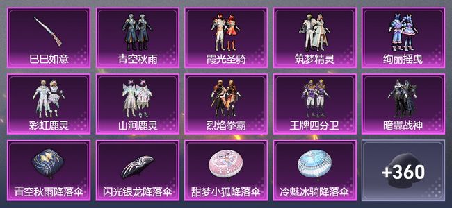 和平精英【苹果版】1升级枪 9粉装 2飞行器 209套装 74617热力 7印记