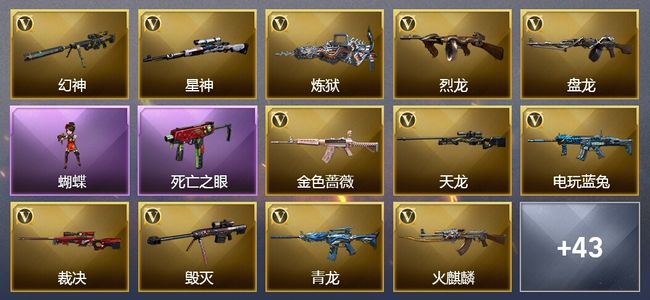 穿越火线（CF）19王者武器 4炫金武器 104V武器 12V角色 8皮肤 可排位
