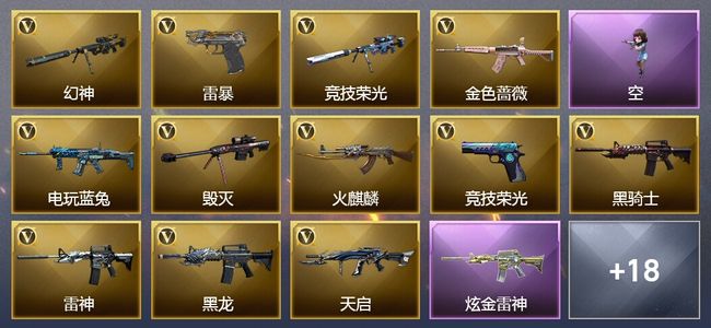 穿越火线（CF）5王者武器 2炫金武器 60V武器 4V角色 8皮肤 可排位