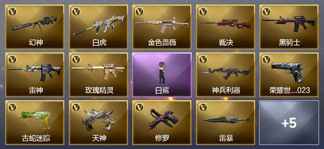 穿越火线（CF）3王者武器 42V武器 6V角色 7皮肤 可排位