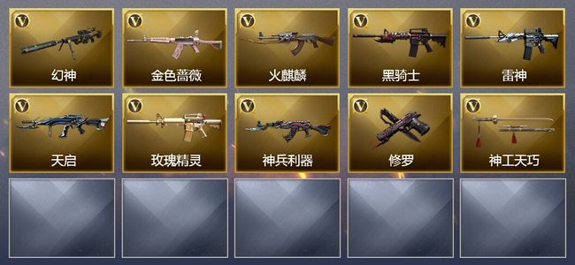 穿越火线（CF）1王者武器 16V武器 1V角色 3皮肤 可排位