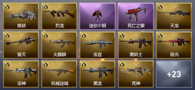穿越火线（CF）5王者武器 2炫金武器 77V武器 6V角色 6皮肤 可排位