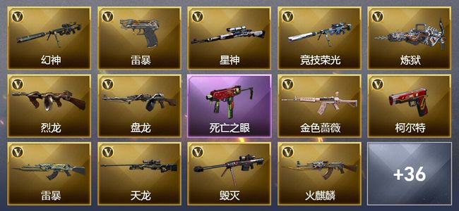 穿越火线（CF）51王者武器 2炫金武器 84V武器 13V角色 25皮肤 可排位