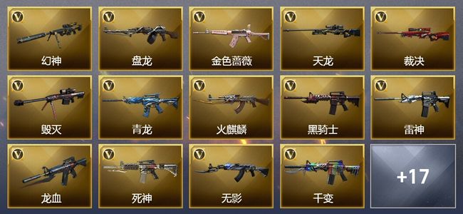 穿越火线（CF）6王者武器 1炫金武器 59V武器 3V角色 5皮肤 可排位