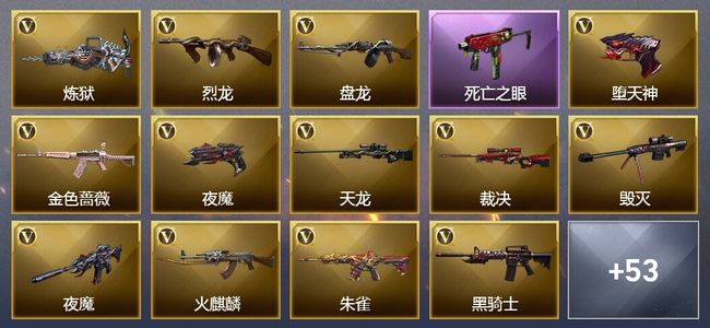 穿越火线（CF）19王者武器 1炫金武器 128V武器 11V角色 8皮肤 可排位
