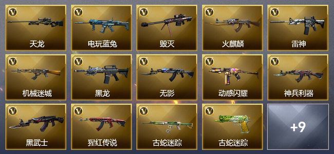 穿越火线（CF）1王者武器 23V武器 2V角色 2皮肤 可排位