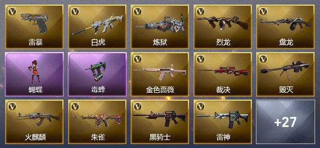 穿越火线（CF）6王者武器 74V武器 11V角色 7皮肤 可排位