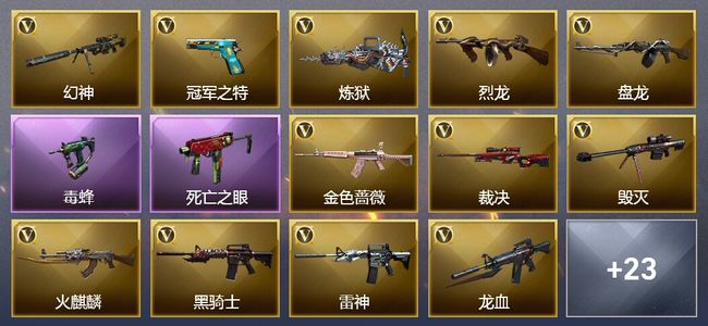 穿越火线（CF）3王者武器 3炫金武器 76V武器 6V角色 10皮肤 可排位