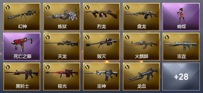 穿越火线（CF）3王者武器 1炫金武器 69V武器 8V角色 4皮肤 可排位