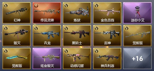 穿越火线（CF）1传说武器 9王者武器 1炫金武器 28V武器 20V角色 7皮肤 可排位