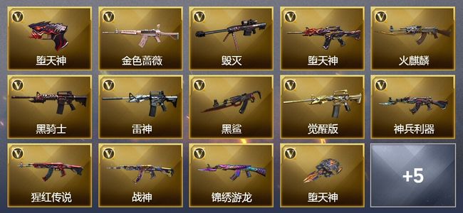 穿越火线（CF）1王者武器 44V武器 13V角色 6皮肤 可排位