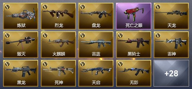 穿越火线（CF）14王者武器 1炫金武器 77V武器 6V角色 8皮肤 可排位