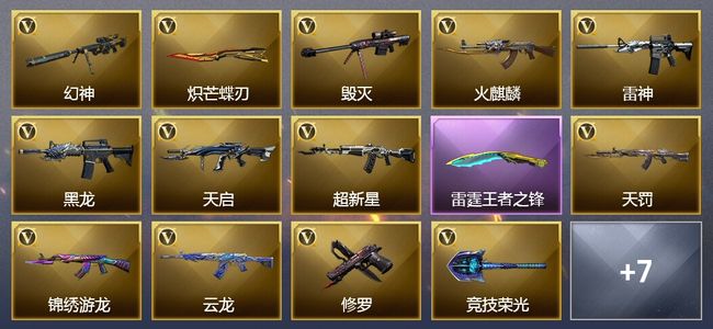 穿越火线（CF）6王者武器 43V武器 2V角色 9皮肤 可排位